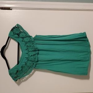 Green ruffle top